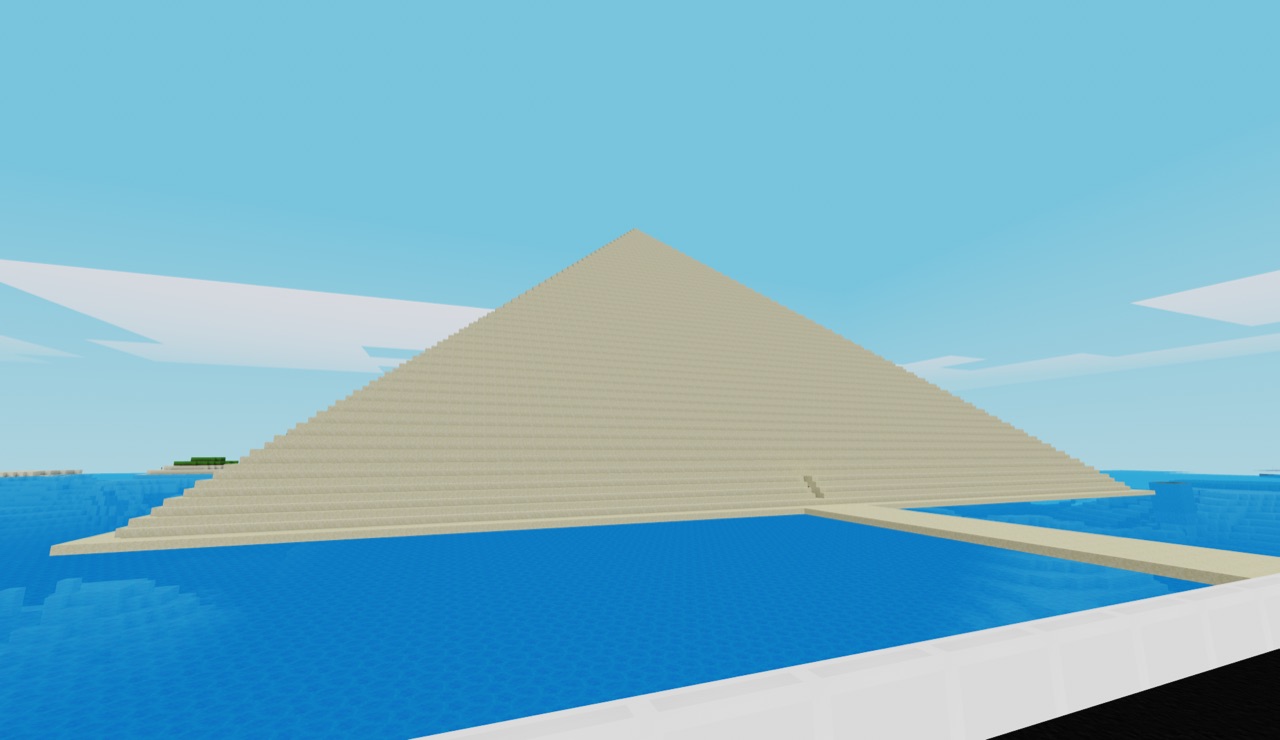 Sand pyramid rising from the sea
